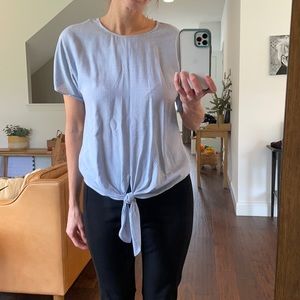 Madewell Blue Tie-Front Blouse